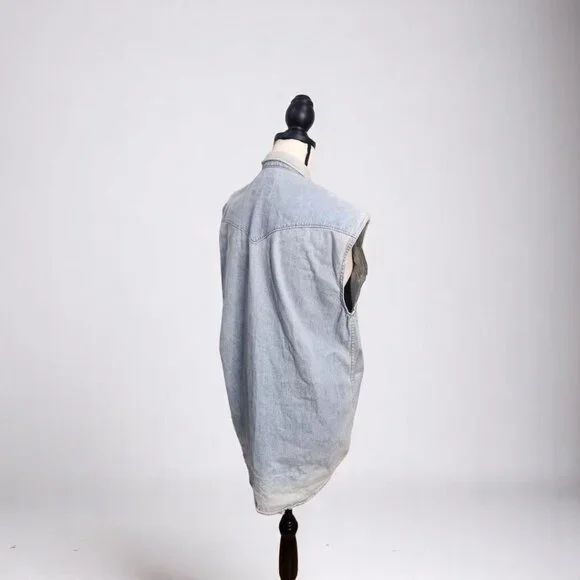 Denim Sleeveless Tunic Top - Picture 3 of 14